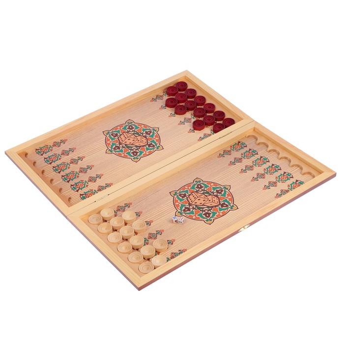 Нарды-шашки "Бык" (доска дерево 50х50 см)