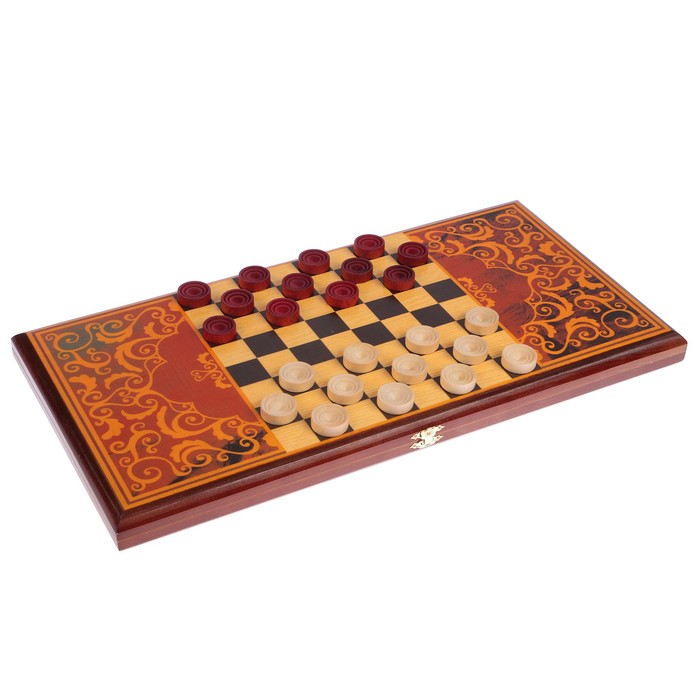 Нарды-шашки "Бык" (доска дерево 50х50 см)