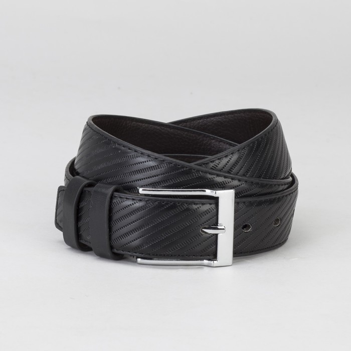 Ремень мужской, пряжка металл, ширина - 3 см, цвет чёрный