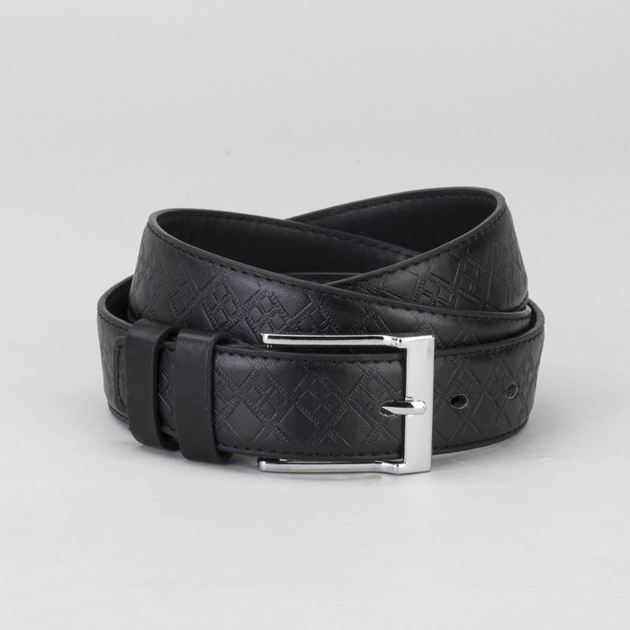 Ремень мужской, пряжка металл, ширина - 3 см, цвет чёрный