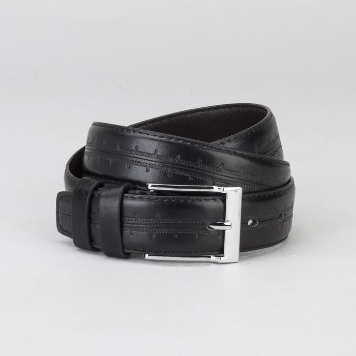 Ремень мужской, пряжка металл, ширина - 3 см, цвет чёрный