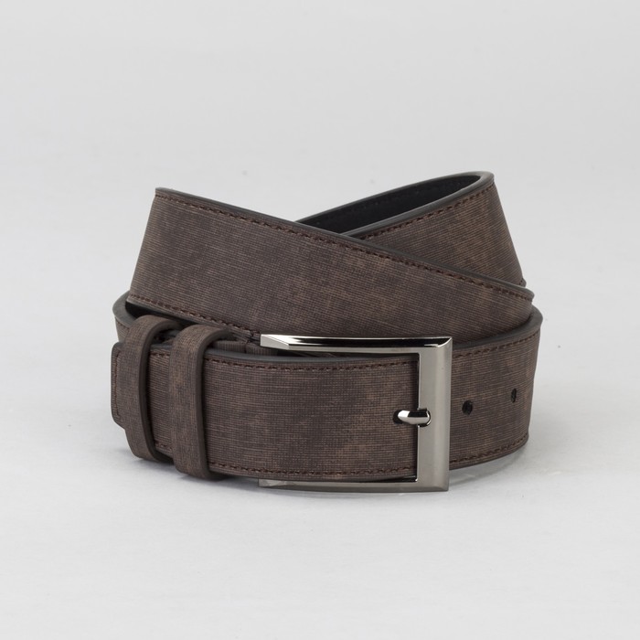Ремень мужской, под нубук, пряжка металл, ширина - 4 см, цвет кофе