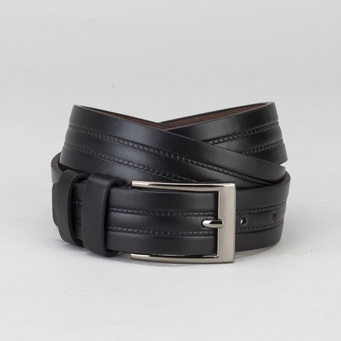 Ремень мужской, пряжка металл, ширина - 3 см, цвет чёрный