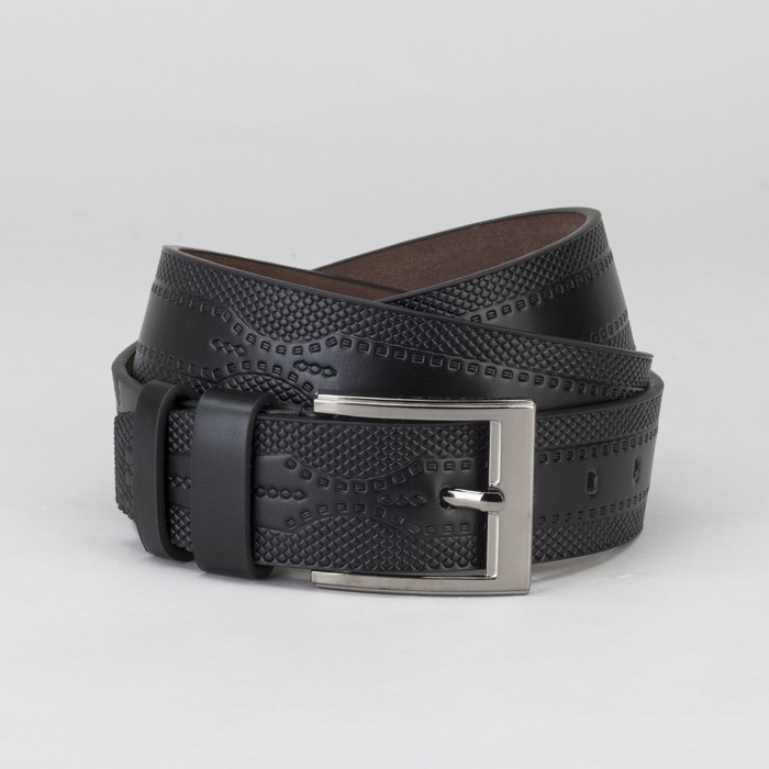 Ремень мужской Великан, пряжка металл, ширина - 4,5 см, цвет чёрный