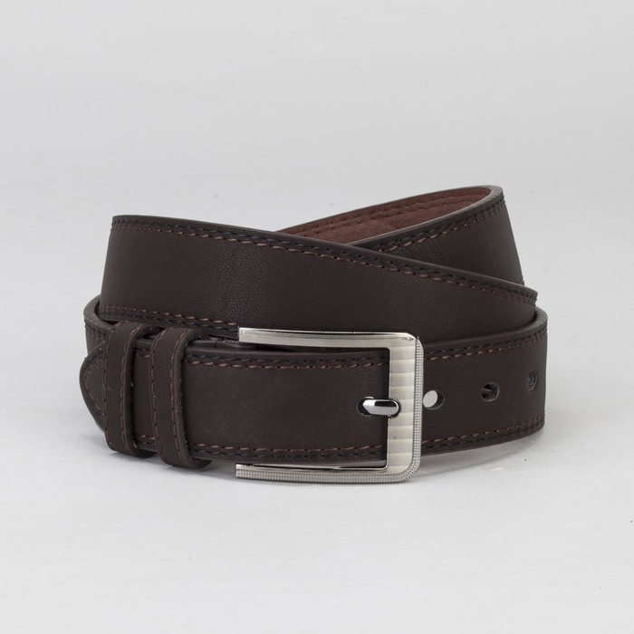 Ремень мужской Великан, гладкий, ширина - 4 см, цвет кофе