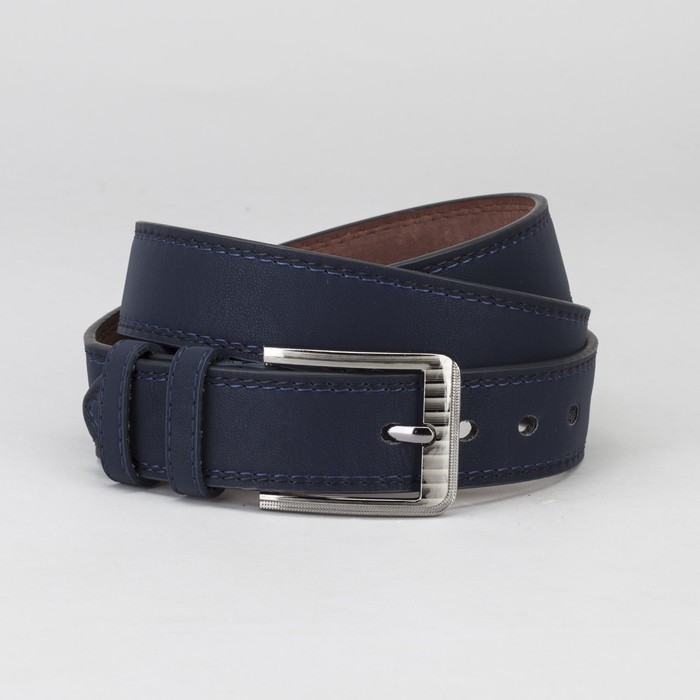 Ремень мужской Великан, гладкий, ширина - 4 см, цвет синий