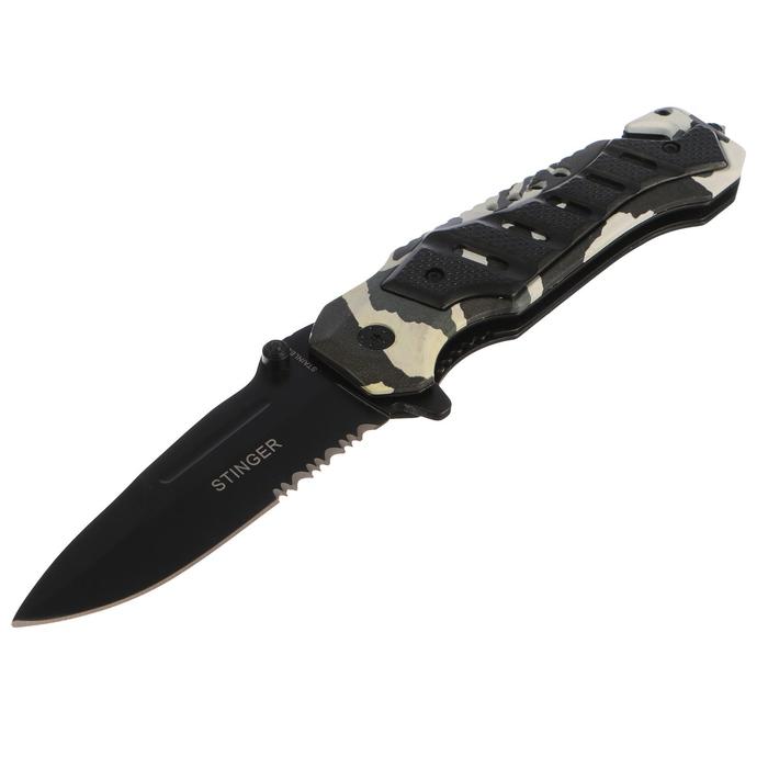 цена Складной нож Stinger, 90 мм, рукоять: сталь, алюминий, коробка картон