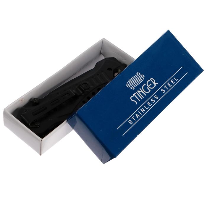 Складной нож Stinger, 90 мм, рукоять: сталь, алюминий, коробка картон