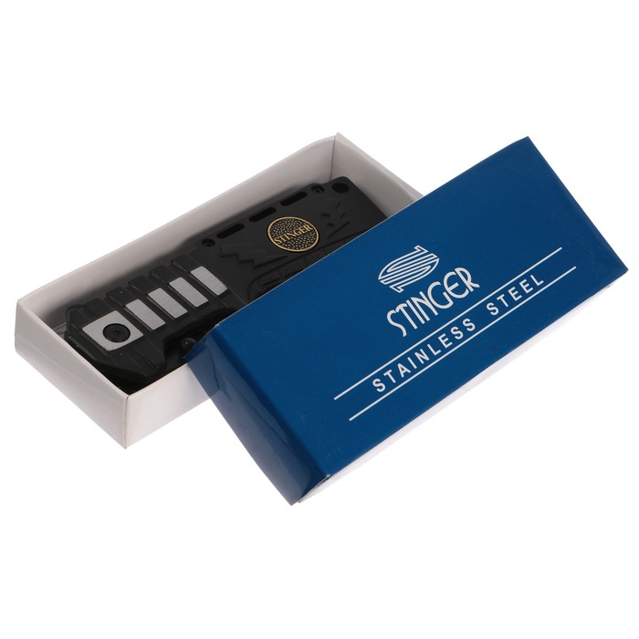 Складной нож Stinger с клипом, 90 мм, рукоять: сталь, алюминий, пластик, коробка картон