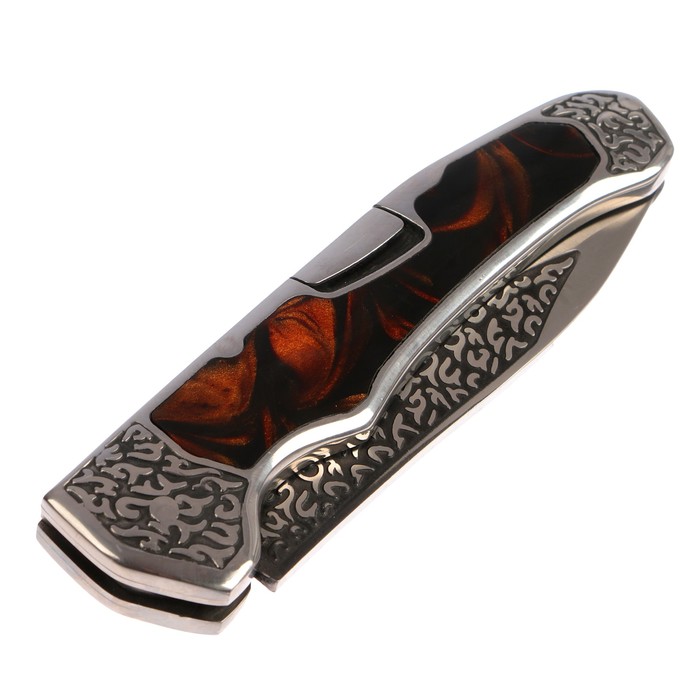 Складной нож Stinger с клипом, 117 мм, рукоять: нержавеющая сталь, дерево, подарочный бокс