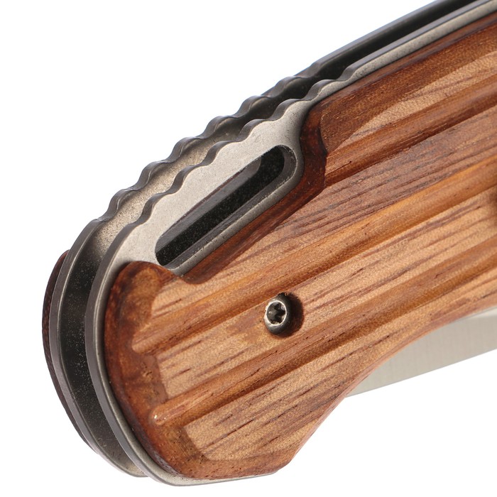 Складной нож Stinger с клипом, 90 мм, рукоять: сталь, дерево, коробка картон