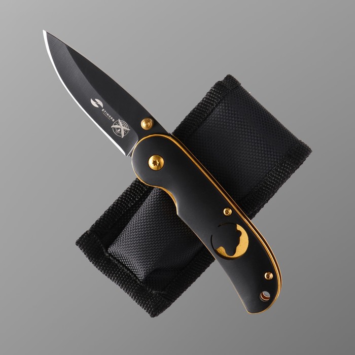 цена Складной нож Stinger с клипом, 70 мм, рукоять: сталь, дерево, коробка картон
