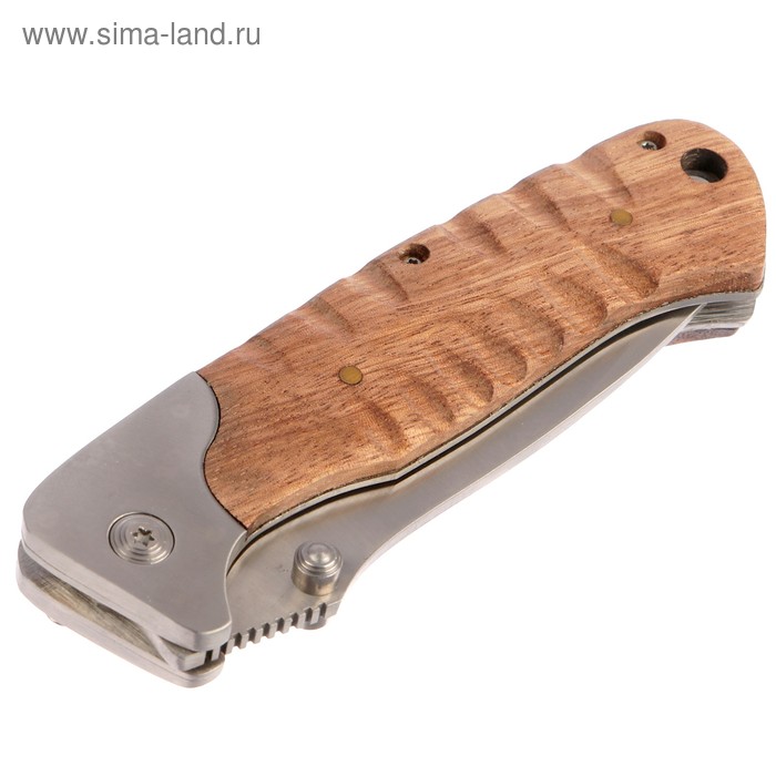 фото Складной нож stinger, 85 мм, рукоять: сталь, дерево, коробка картон