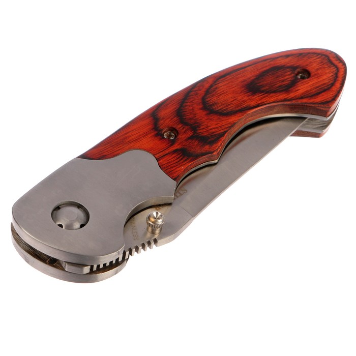 Складной нож Stinger, 80 мм, рукоять: сталь, дерево, коробка картон