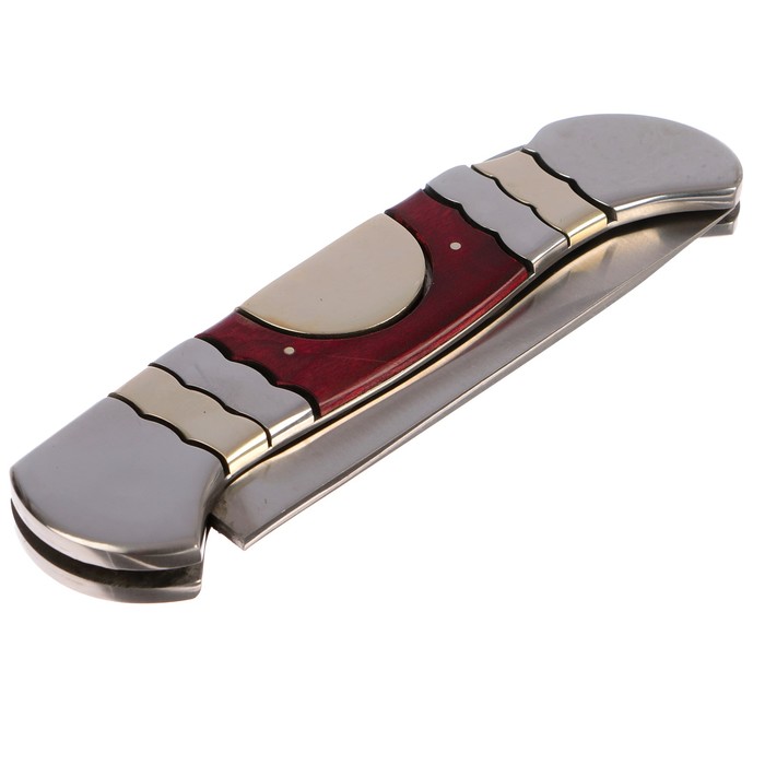 Складной нож Stinger, 95 мм, рукоять: сталь, дерево, коробка картон