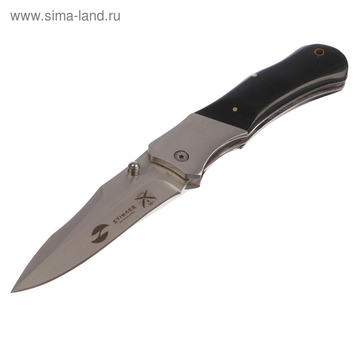 Складной нож Stinger, 100 мм, рукоять: сталь, дерево, коробка картон нож stinger 100 мм серебристо коричневый