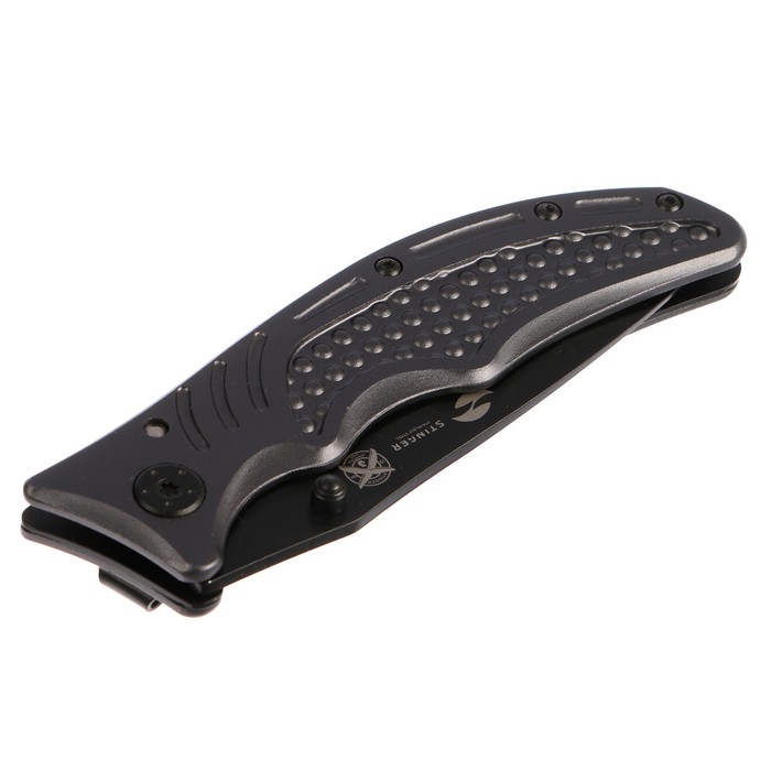 Складной нож Stinger, 90 мм, рукоять: сталь, алюминий, коробка картон