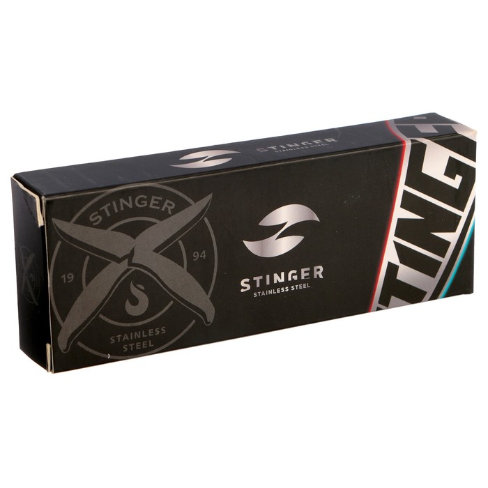 Складной нож Stinger, 90 мм, рукоять: сталь, алюминий, коробка картон