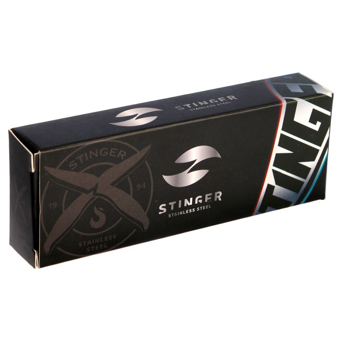 Складной нож Stinger с клипом, 90 мм, рукоять: сталь, пластик, коробка картон