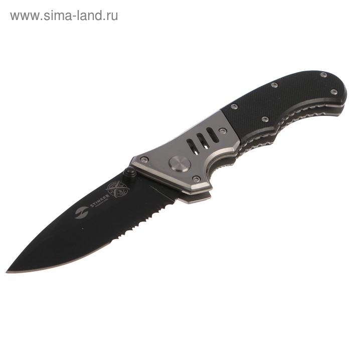 цена Складной нож Stinger с клипом, 80 мм, рукоять: сталь, пластик, коробка картон