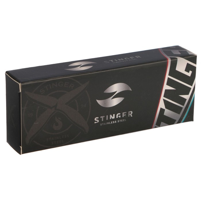 Складной нож Stinger с клипом, 85 мм, рукоять: сталь, пластик, коробка картон