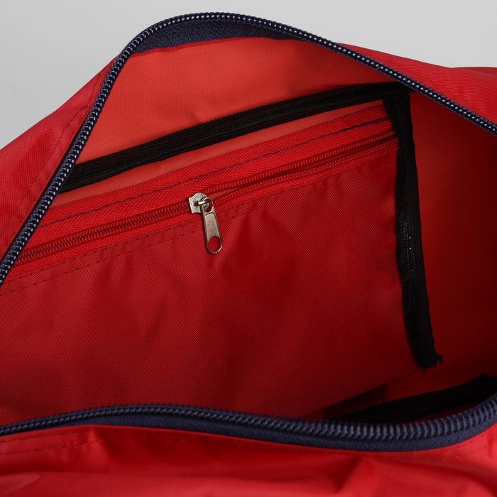 Сумка спорт №1 "Russia", 45*20*20, отдел на молнии, н/карман, красный