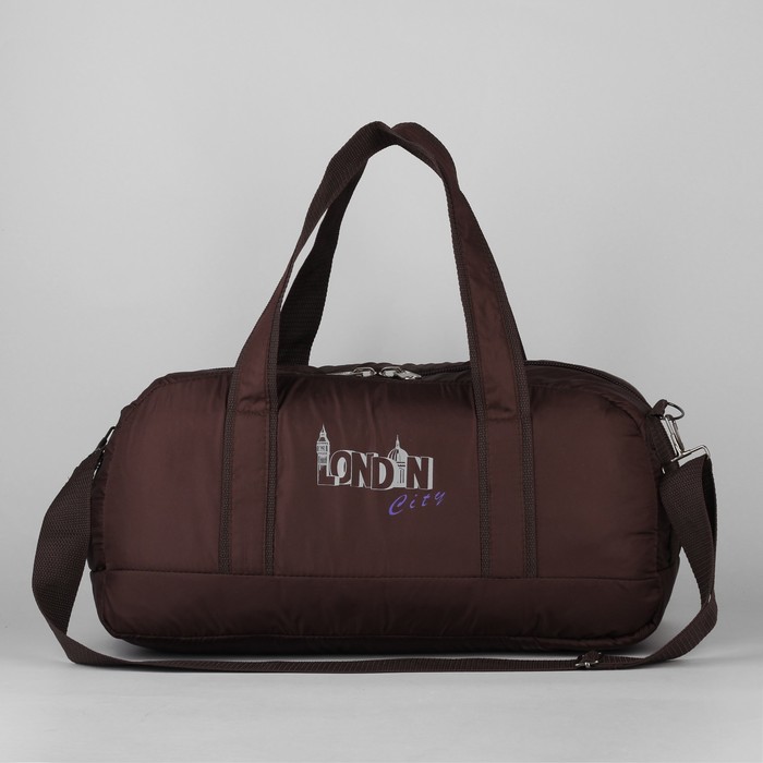 Сумка спорт №11, 44*18*22, отдел на молнии, н/карман, коричневый