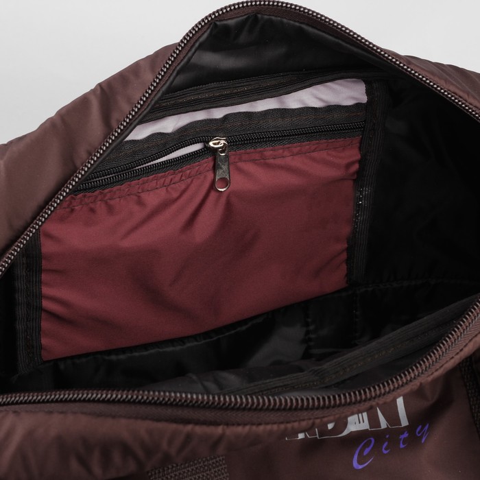 Сумка спорт №11, 44*18*22, отдел на молнии, н/карман, коричневый