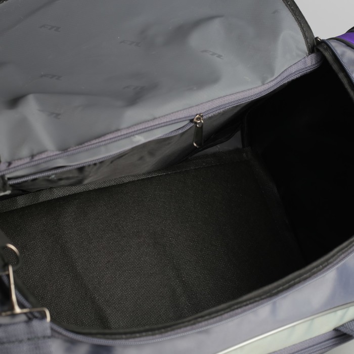 Сумка спорт №2, "Champions", 45*25*28, отедел на молнии, 3 н/кармана, серый/сирен