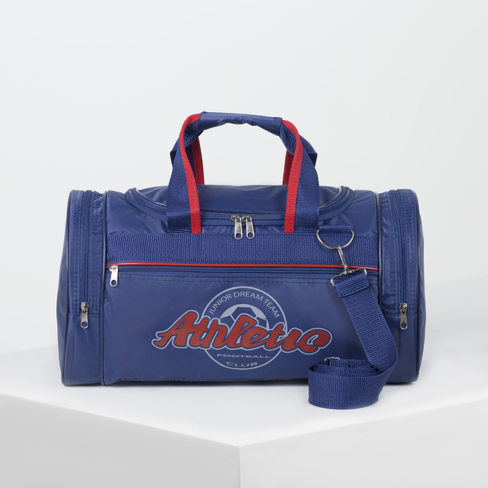 Сумка спортивная "Мотоцикл", отдел на молнии, 3 наружных кармана, цвет синий