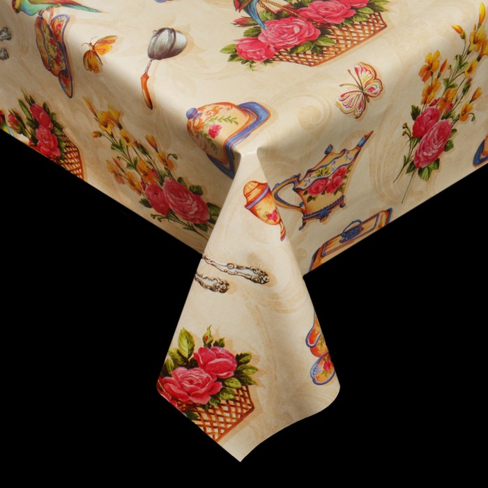 Клеенка столовая на нетканой основе "За завтраком", рулон 20 м