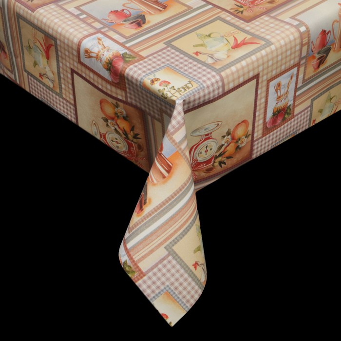 Клеенка столовая на нетканой основе "Кухонная утварь", рулон 20 м