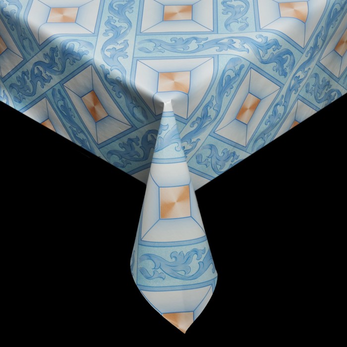 Клеенка столовая на нетканой основе "Ромбы", рулон 25 м, цвет голубой