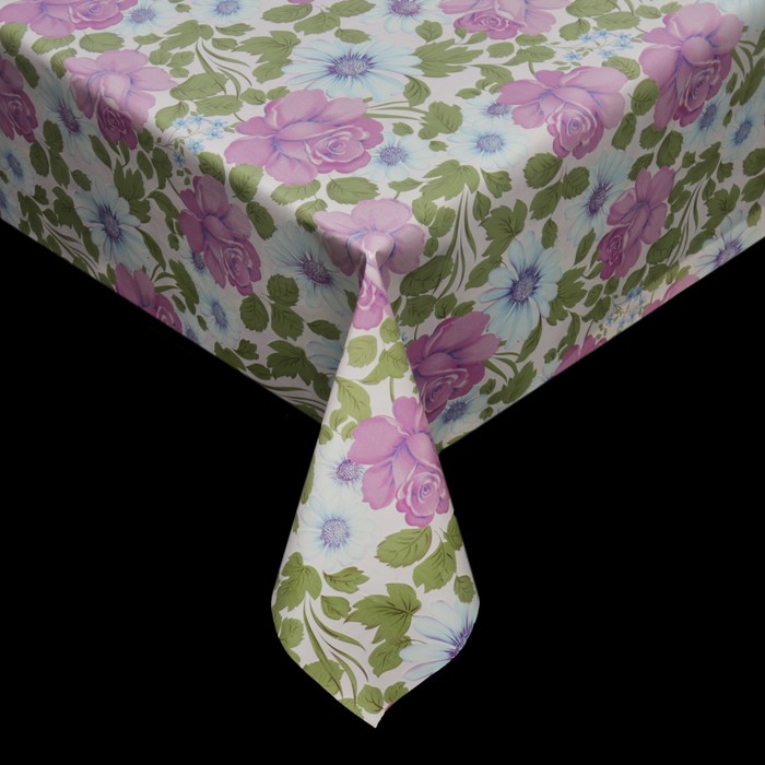 Клеенка столовая на нетканой основе "Розы", рулон 25 м