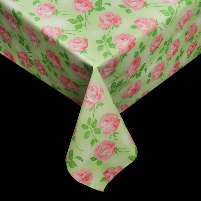 Клеенка столовая на нетканой основе "Розы", рулон 25 м