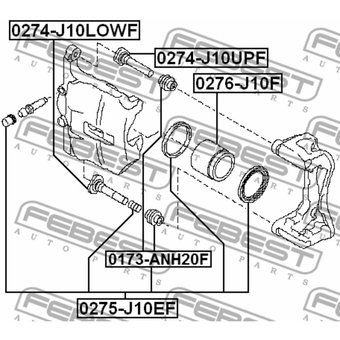 Ремкомплект тормозного суппорта FEBEST 0275-j10ef