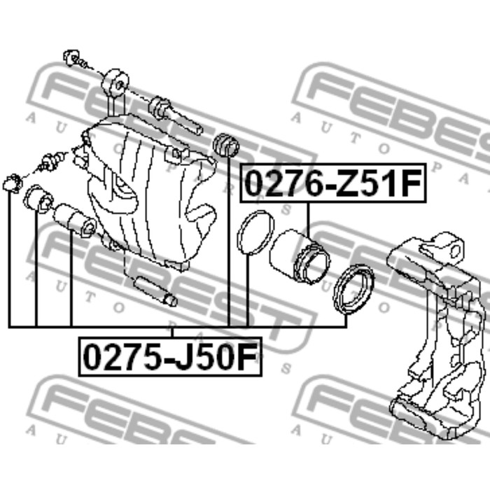 Ремкомплект тормозного суппорта FEBEST 0275-j50f