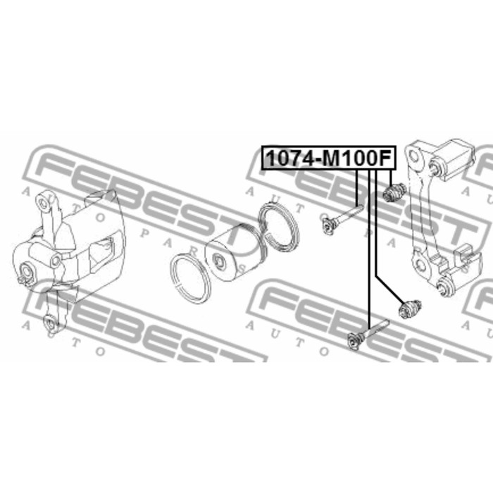 Втулка направляющая суппорта тормозного переднего комплект febest 1074-m100f