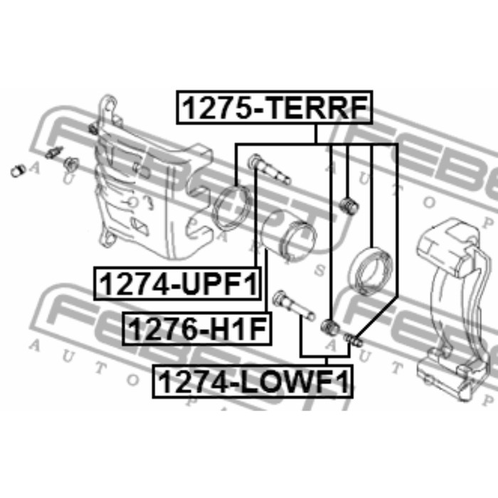 Втулка направляющая суппорта тормозного переднего febest 1274-upf1