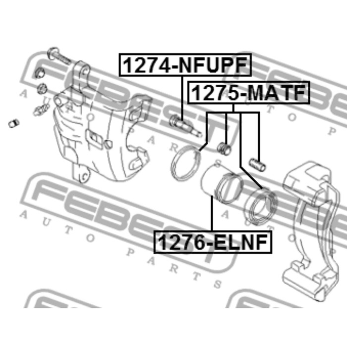 Ремкомплект тормозного суппорта FEBEST 1275-matf