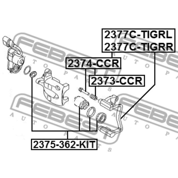 Пыльник втулки направляющей суппорта тормозного FEBEST 2373-ccr