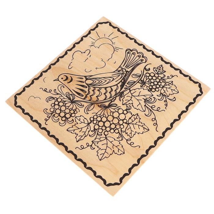 Доска для выжигания "Птичка на ветке"