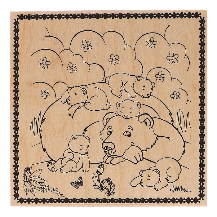 Доска для выжигания "Медвежата"