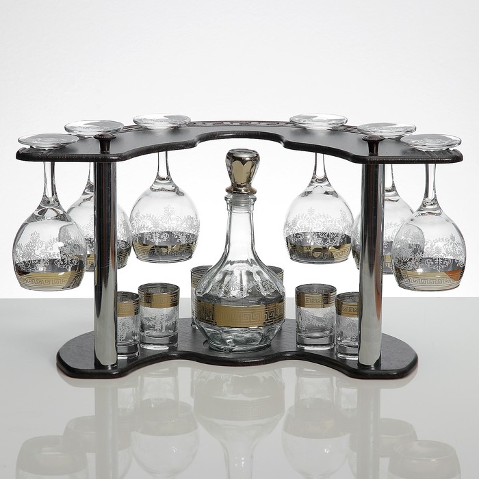Мини-бар 13 предметов фужеры + графин 500 мл + стопка 50 мл