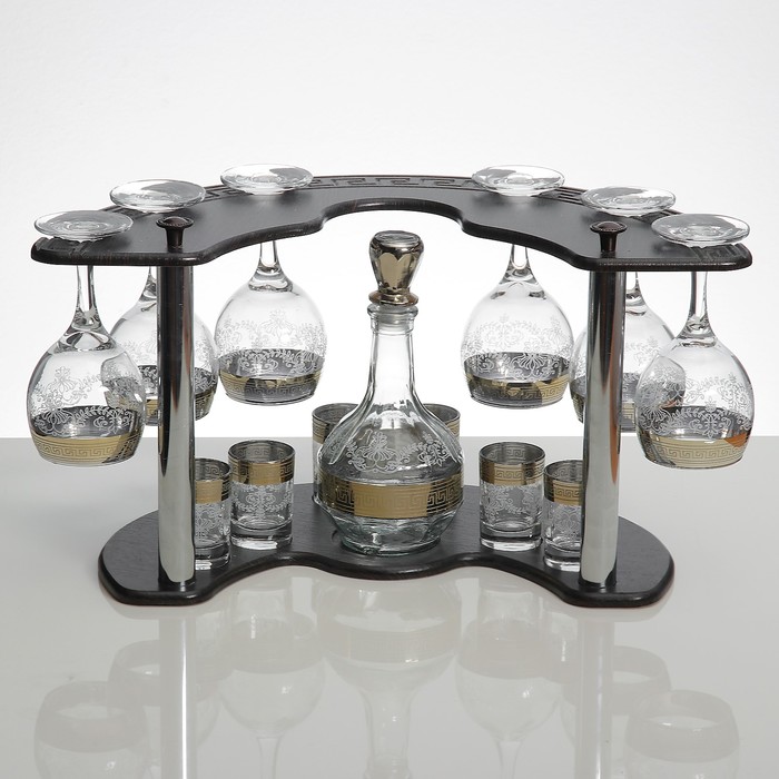Мини-бар 13 предметов фужеры + графин 500 мл + стопка 50 мл