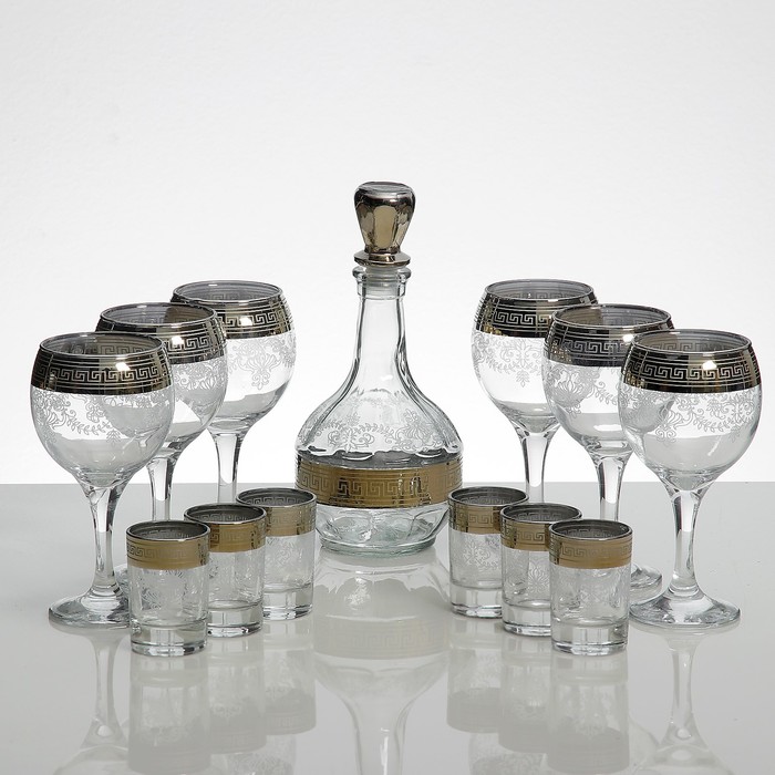 Мини-бар 13 предметов фужеры + графин 500 мл + стопка 50 мл
