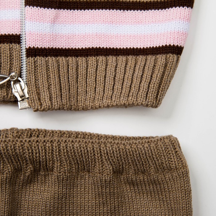 Костюм детский (кофточка+штанишки), рост 86 см, цвет розовый, принт полоска