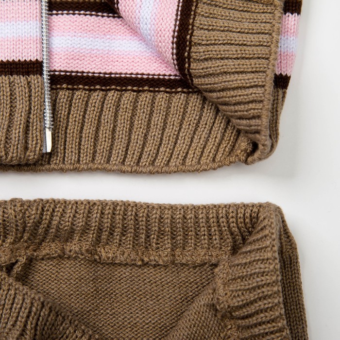 Костюм детский (кофточка+штанишки), рост 86 см, цвет розовый, принт полоска