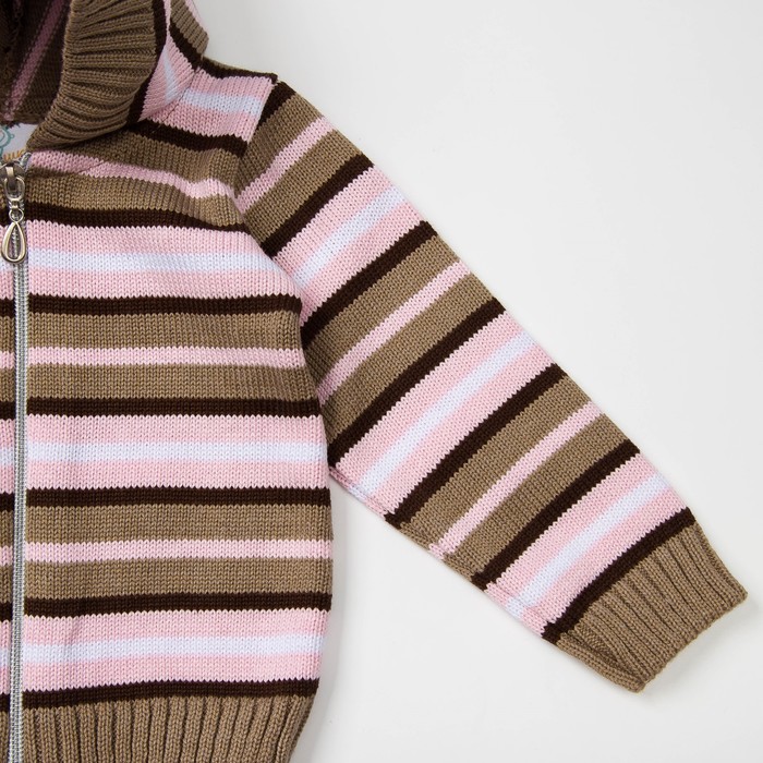 Костюм детский (кофточка+штанишки), рост 92 см, цвет розовый, принт полоска