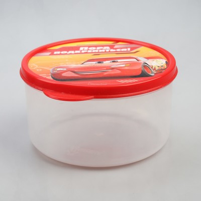 Ланч-бокс круглый 500 мл, "Пора подкрепиться", Тачки